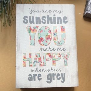 White Wooden “You are My Sunshine” Tabletop Plaque